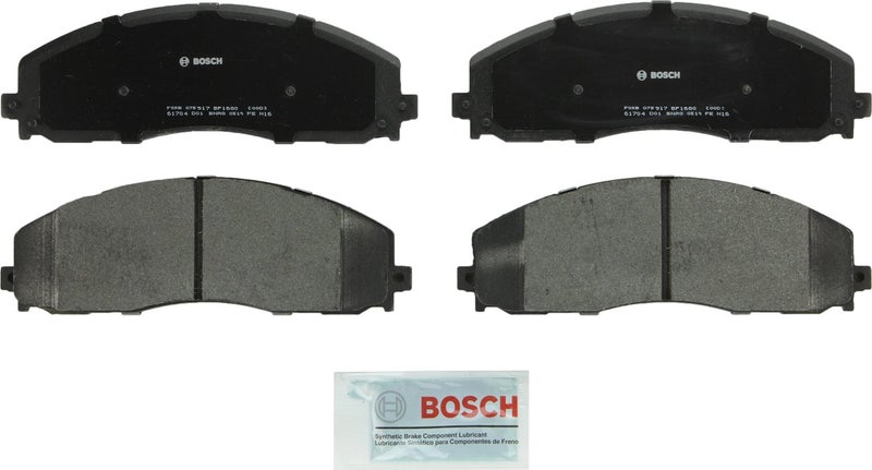 مجموعة وسائد فرامل قرصية شبه معدنية فاخرة من BOSCH BP1680 - متوافقة مع مجموعة مختارة من Ford F-250 F-350 Super Duty F-450 Super Duty؛ أمام